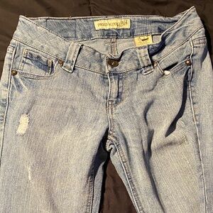 Paris Blues Distressed Light Blue Cropped Jeans